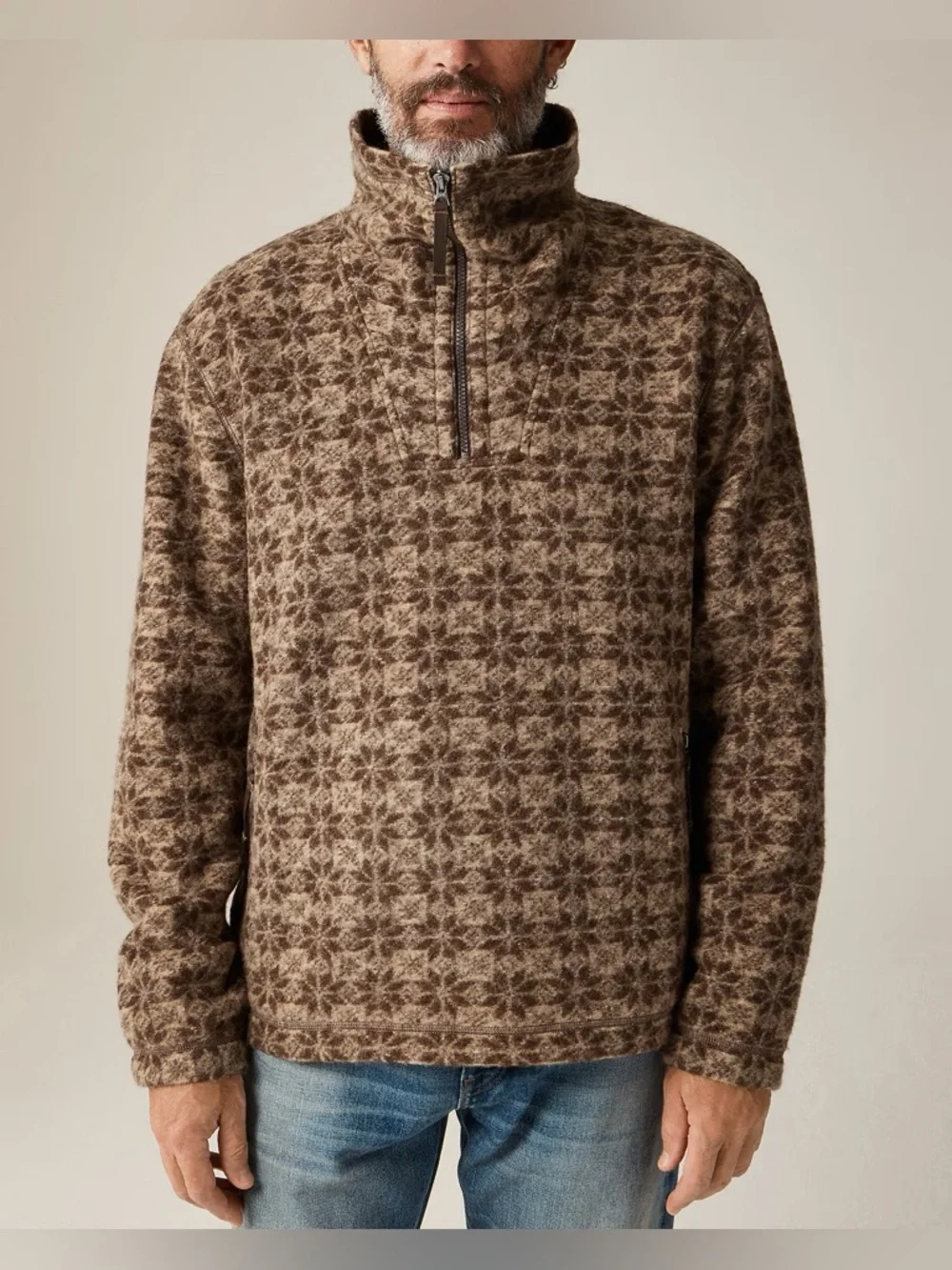 J. CREW Wool-blend sherpa fleece quarter-zip pullover Size S‎ NWT $298 CO180
